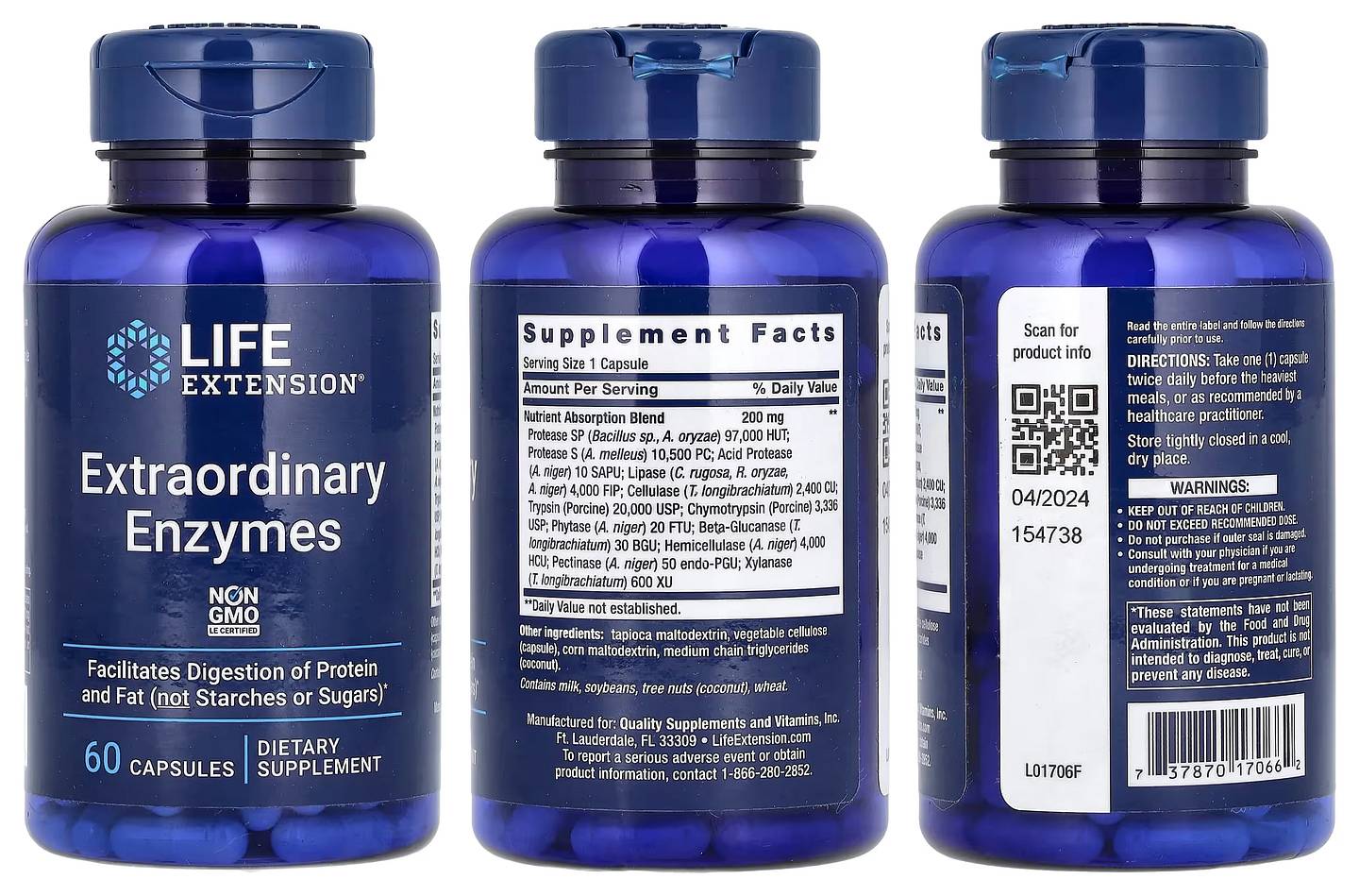 Life Extension, Extraordinary Enzymes packaging