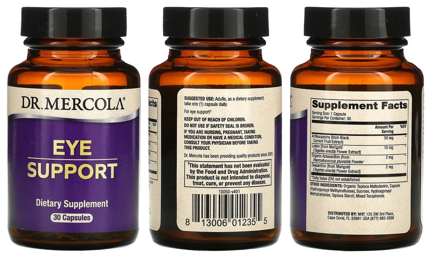 Dr. Mercola, Eye Support packaging