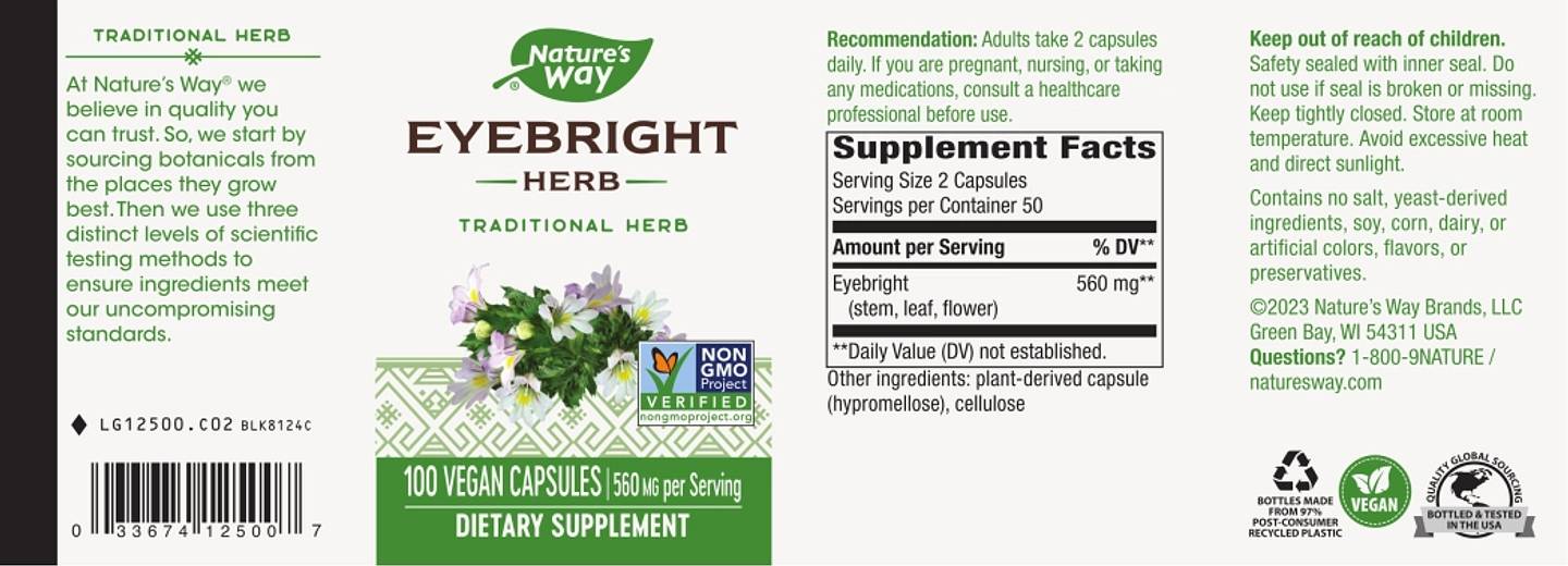 Nature's Way, Eyebright label