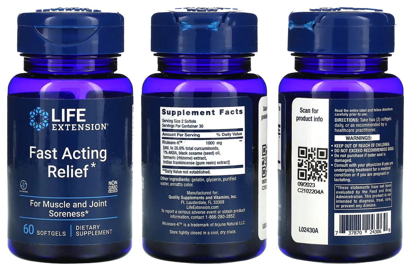 Life Extension, Fast Acting Relief packaging