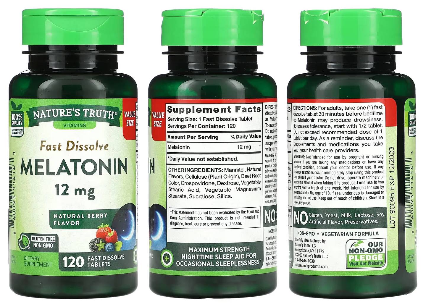 Nature's Truth, Fast Dissolve Melatonin packaging