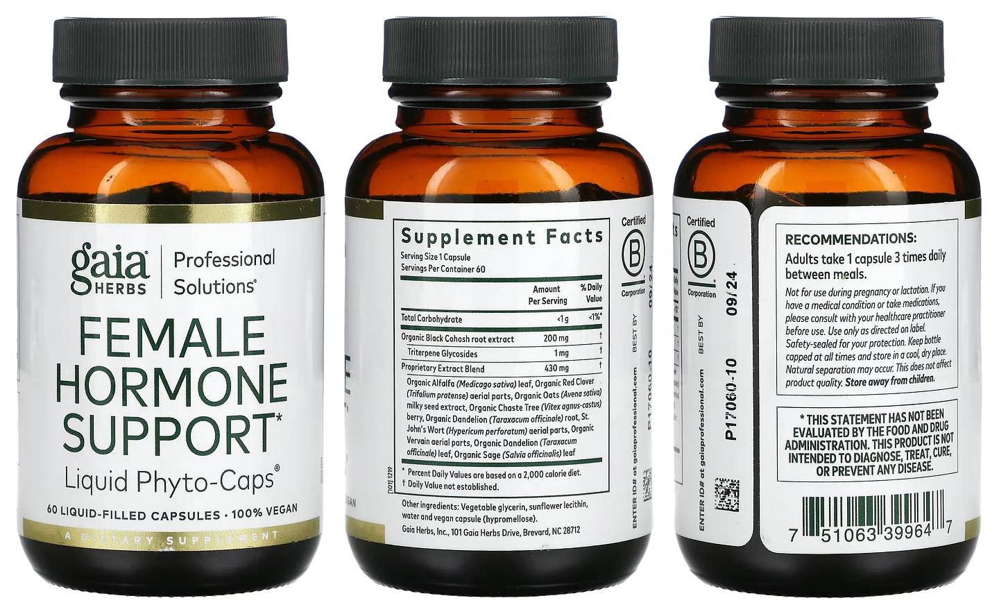 Gaia Herbs, Female Hormone Support packaging