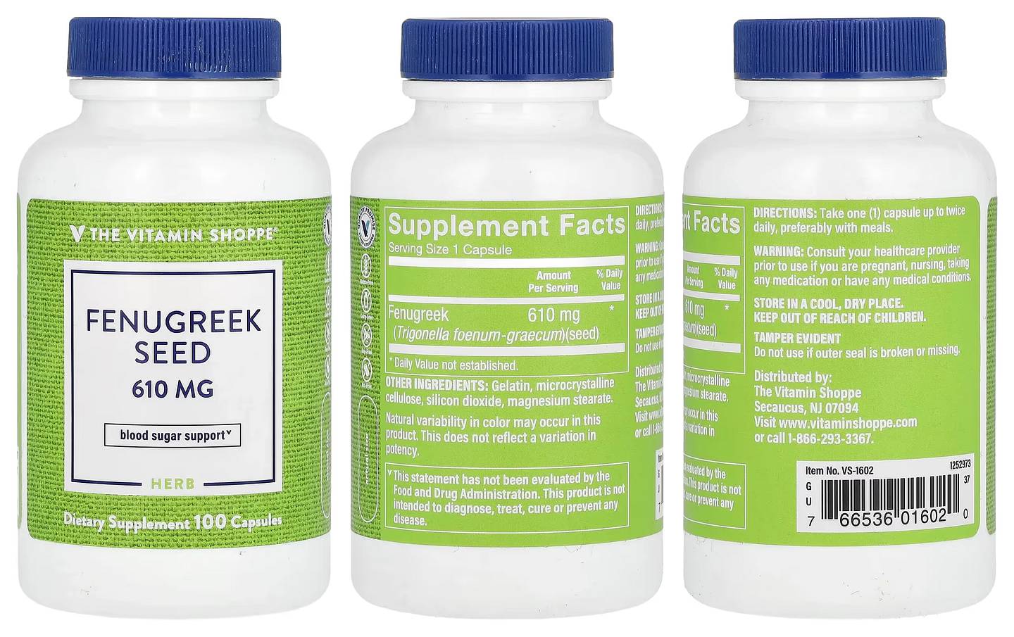 The Vitamin Shoppe, Fenugreek Seed packaging