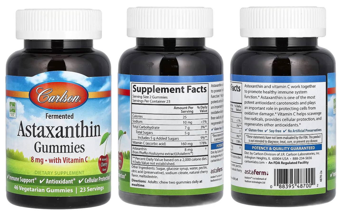 Carlson, Fermented Astaxanthin Gummies with Vitamin C packaging