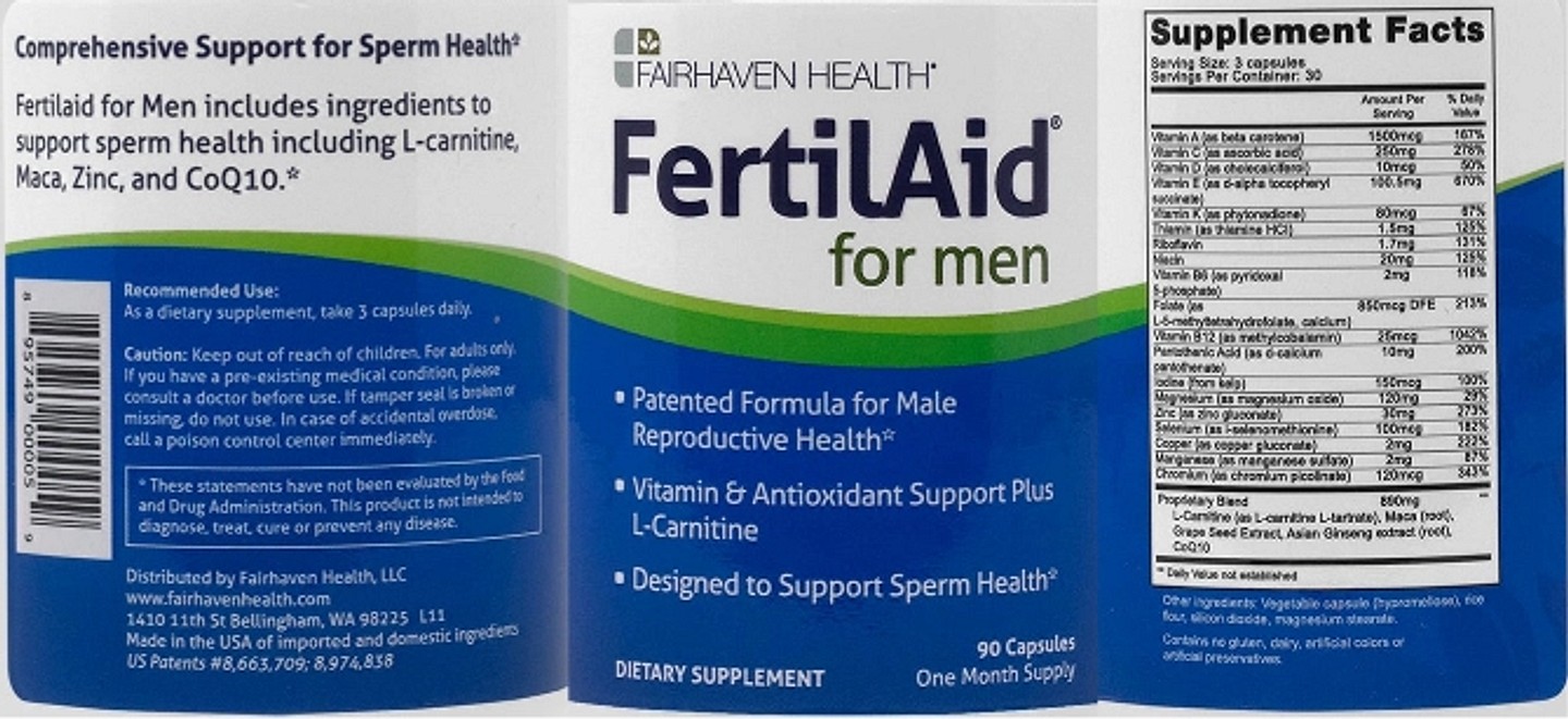Fairhaven Health, FertilAid for Men label