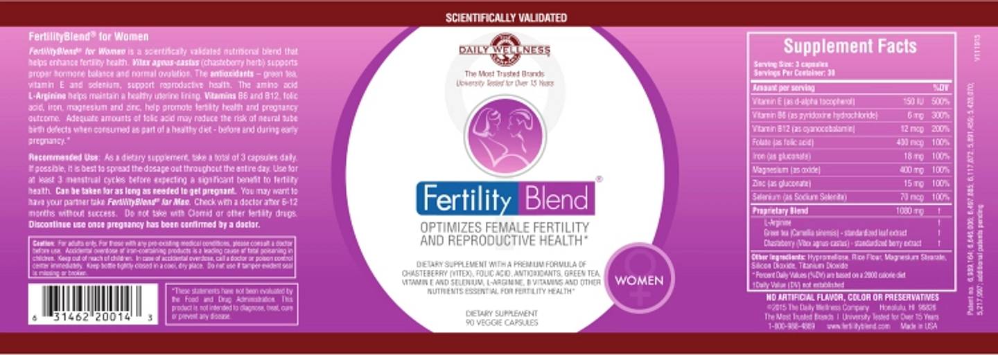 Daily Wellness Company, Fertility Blend for Women label