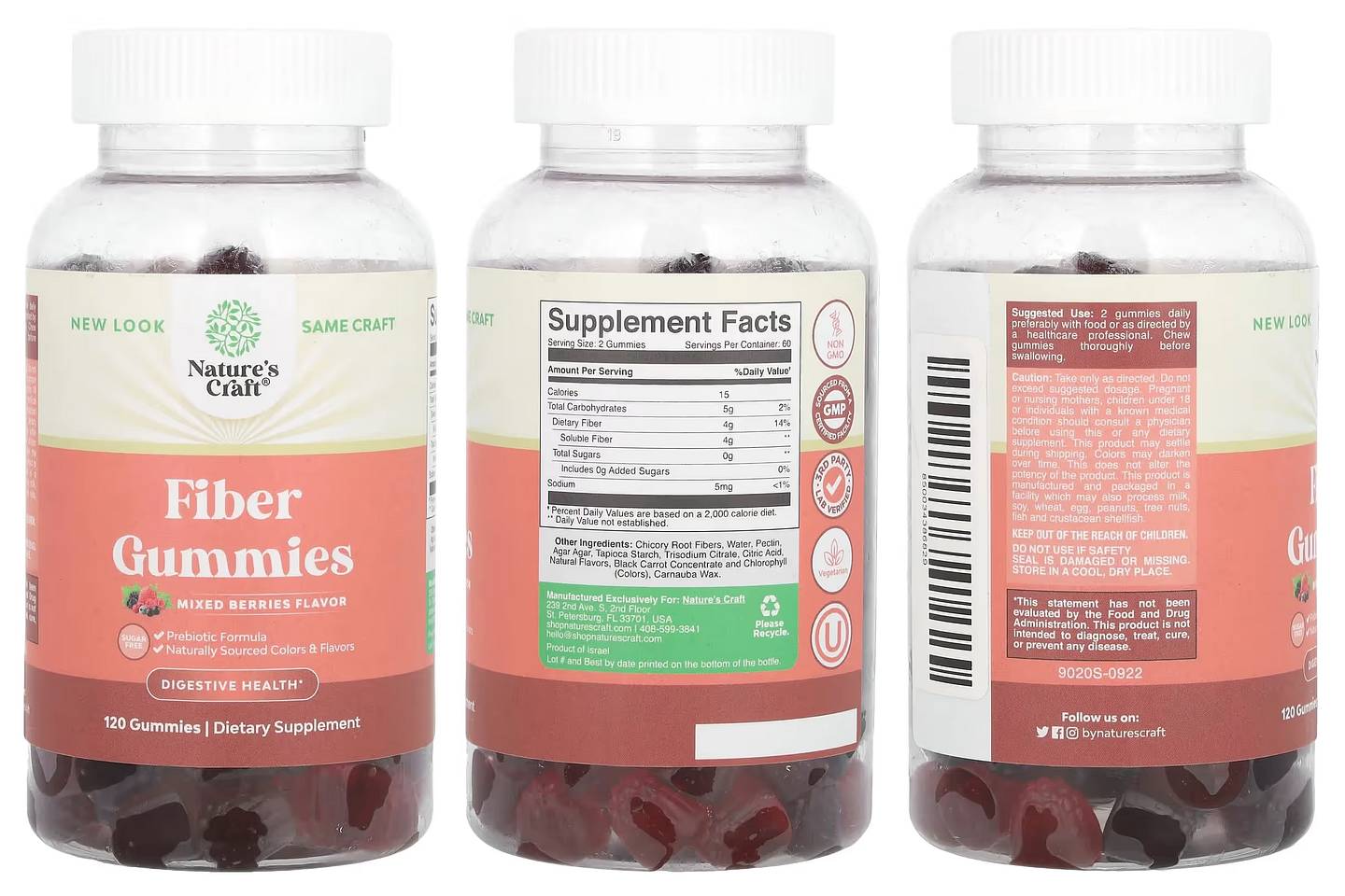 Nature's Craft, Fiber Gummies packaging