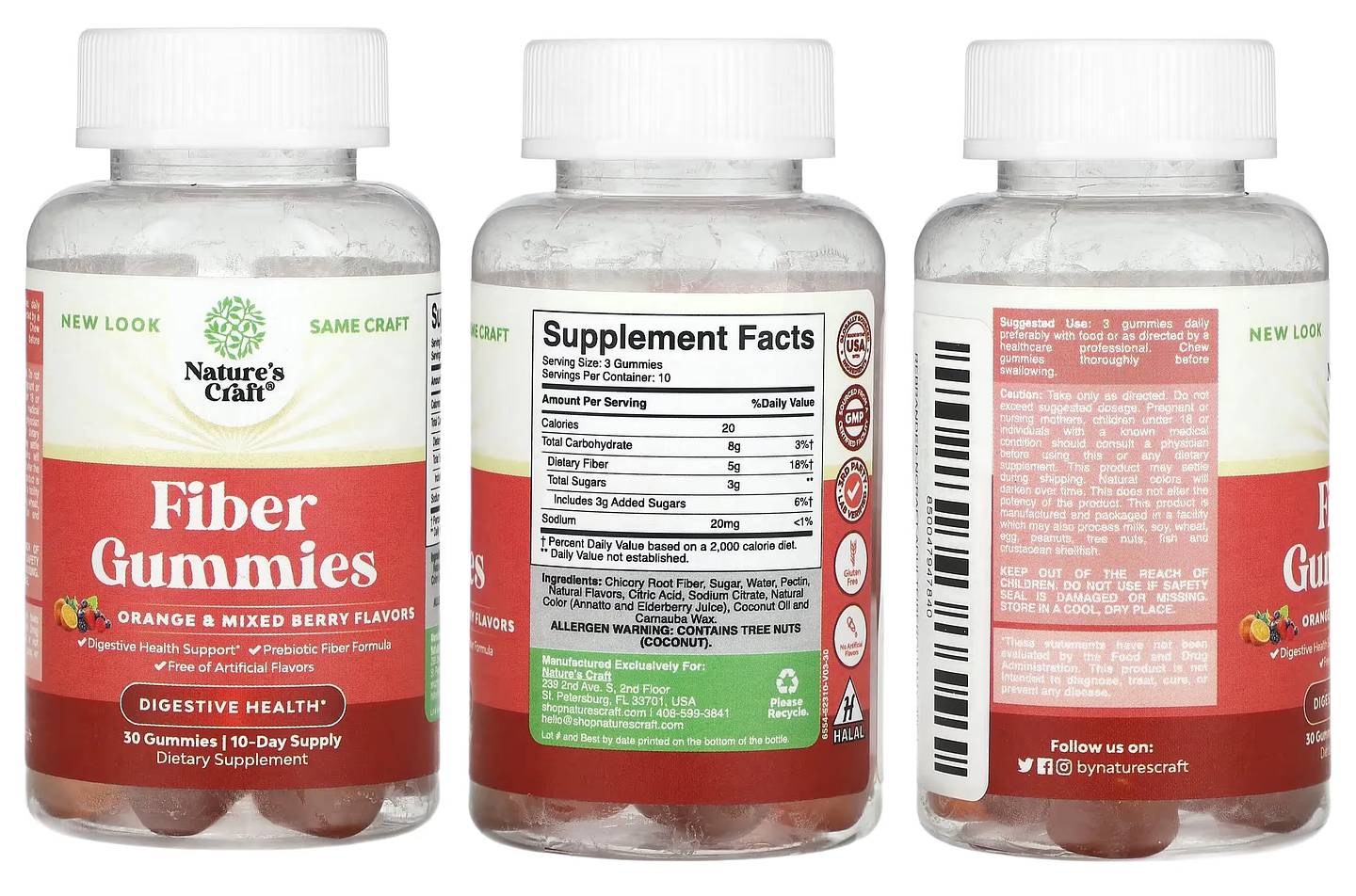 Nature's Craft, Fiber Gummies packaging