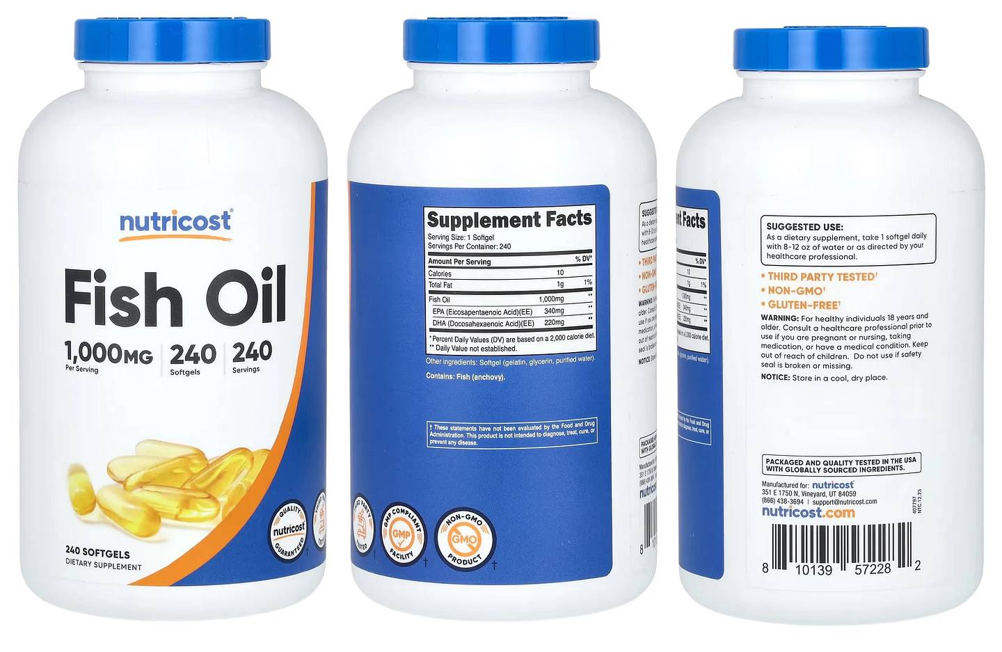 Nutricost, Fish Oil packaging