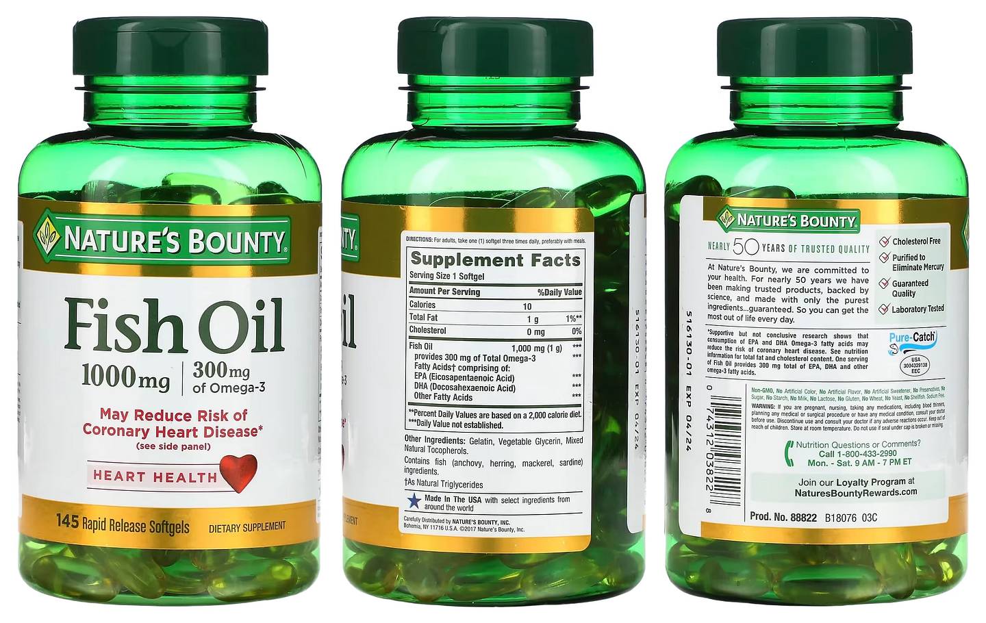 Nature's Bounty, Fish Oil packaging