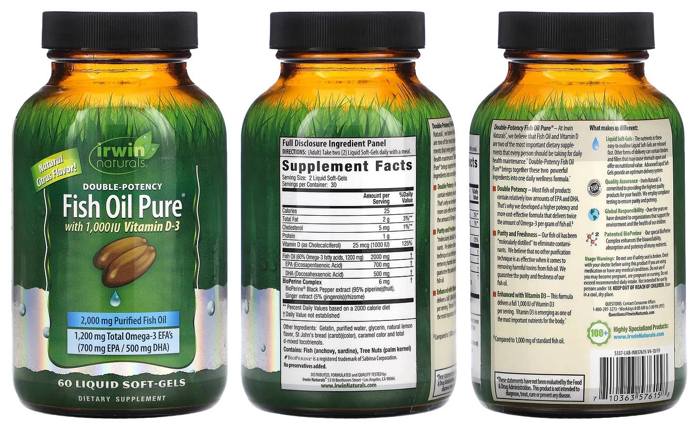 Irwin Naturals, Fish Oil Pure packaging