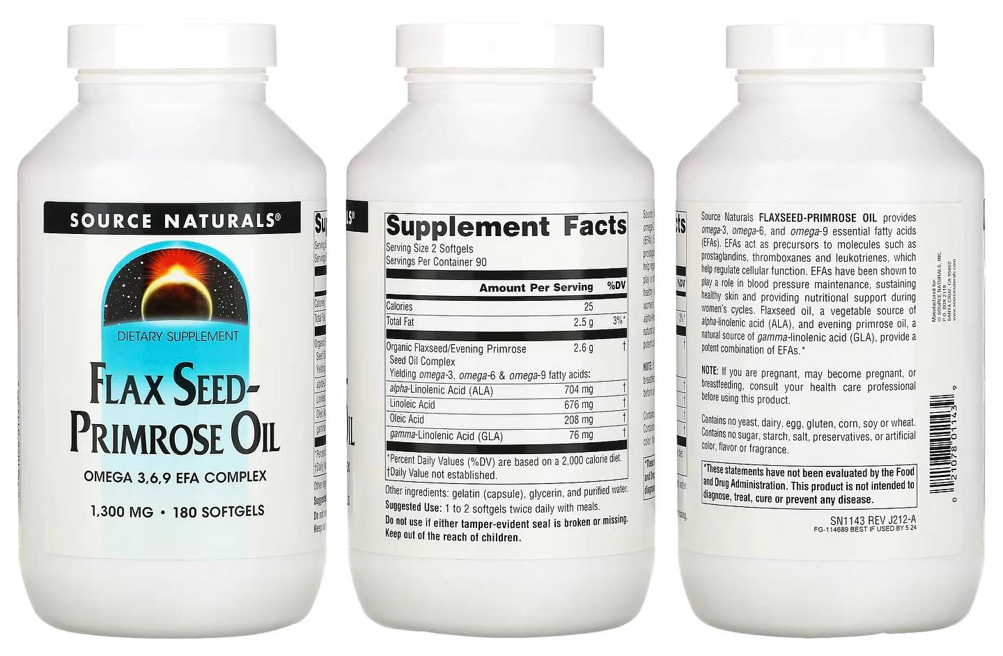 Source Naturals, Flax Seed-Primrose Oil packaging