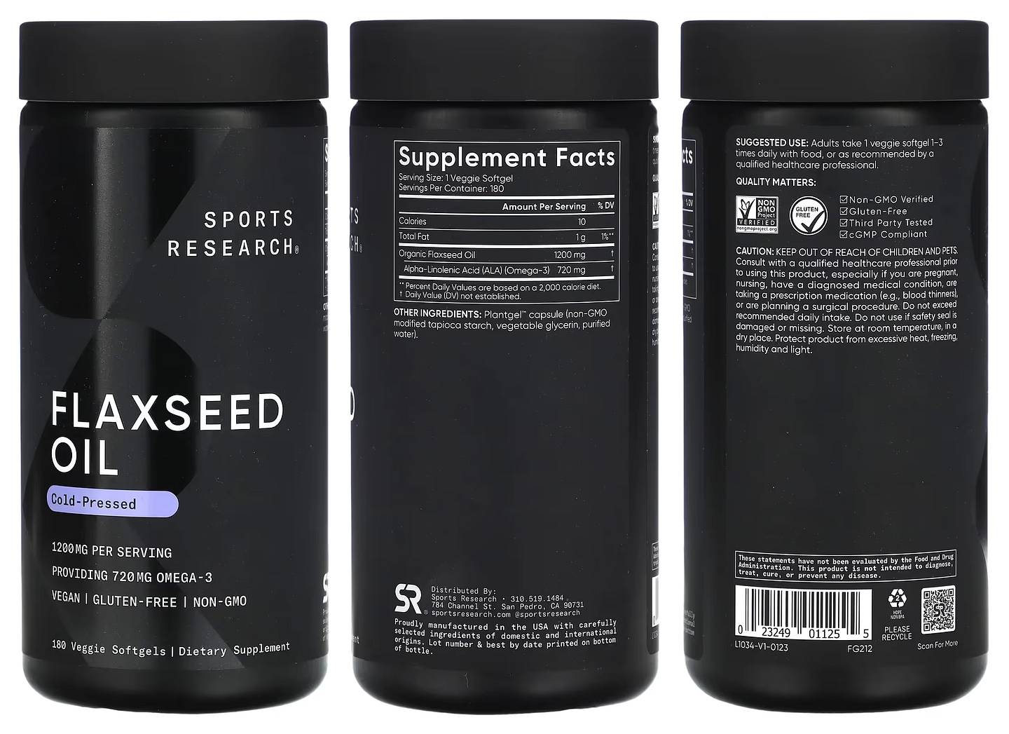 Sports Research, Flaxseed Oil packaging