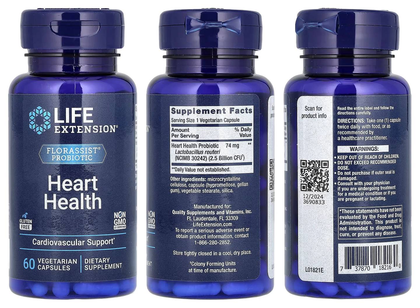 Life Extension, FLORASSIST Probiotic Heart Health packaging