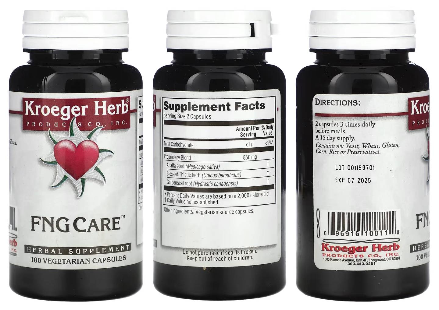 Kroeger Herb Products, FNG Care packaging