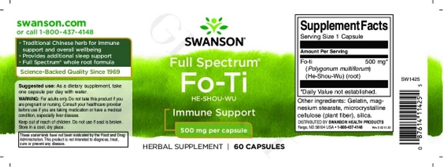 Swanson, Fo-Ti label