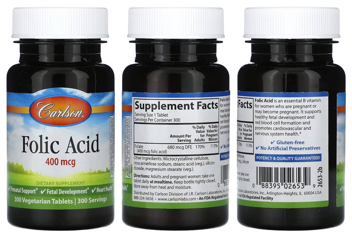 Carlson, Folic Acid packaging