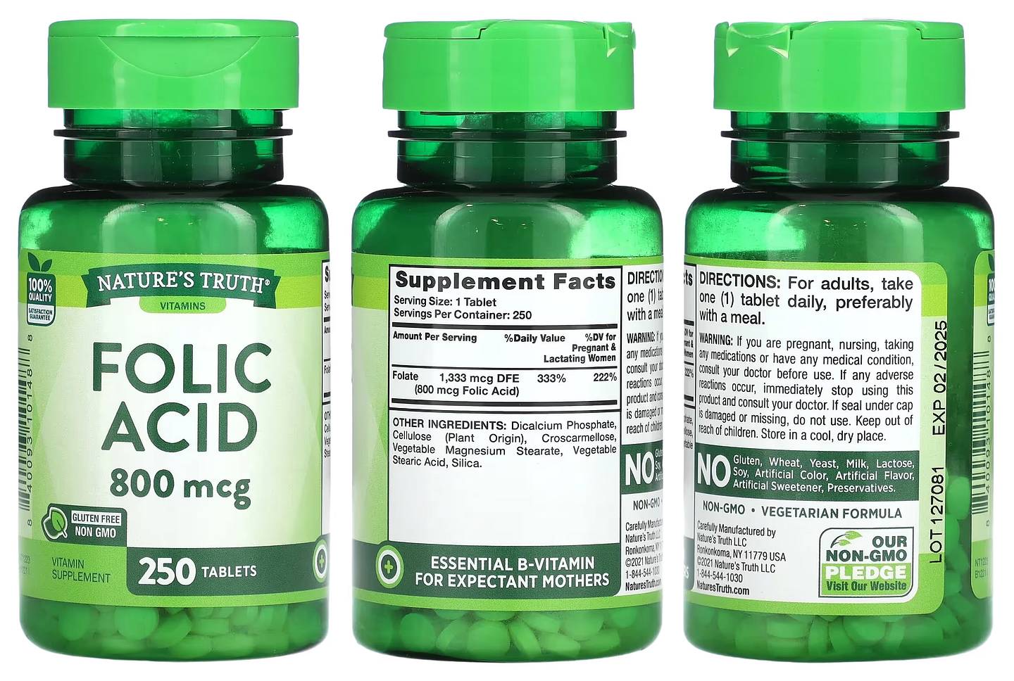 Nature's Truth, Folic Acid packaging