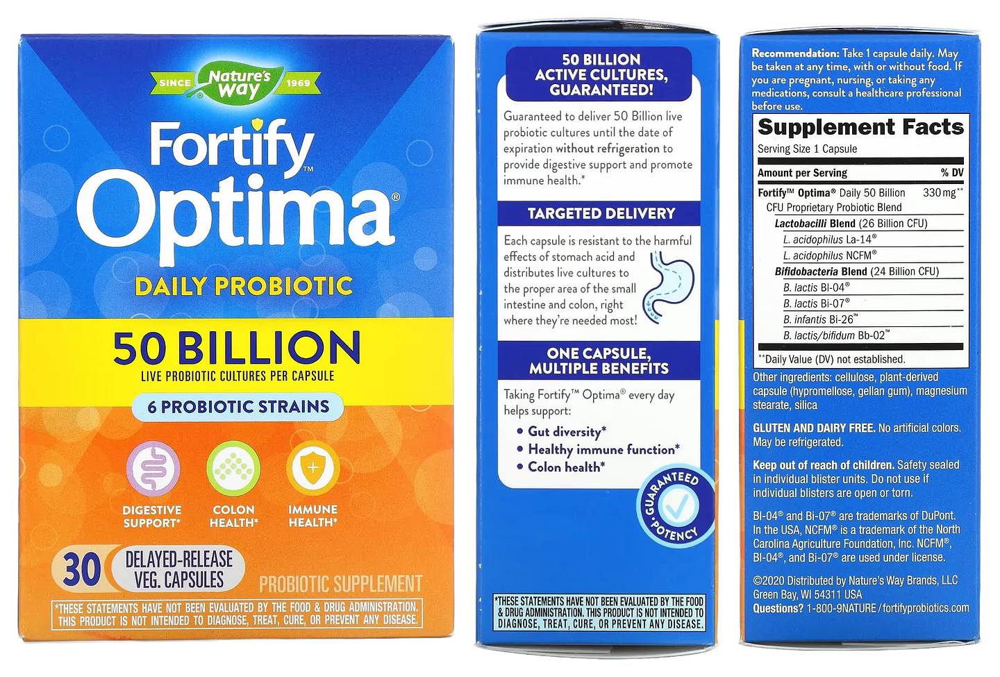 Nature's Way, Fortify Optima Daily Probiotic packaging