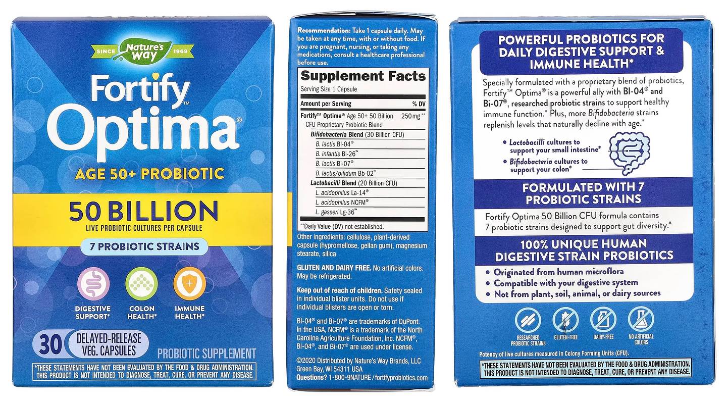 Nature's Way, Fortify Optima Probiotic packaging