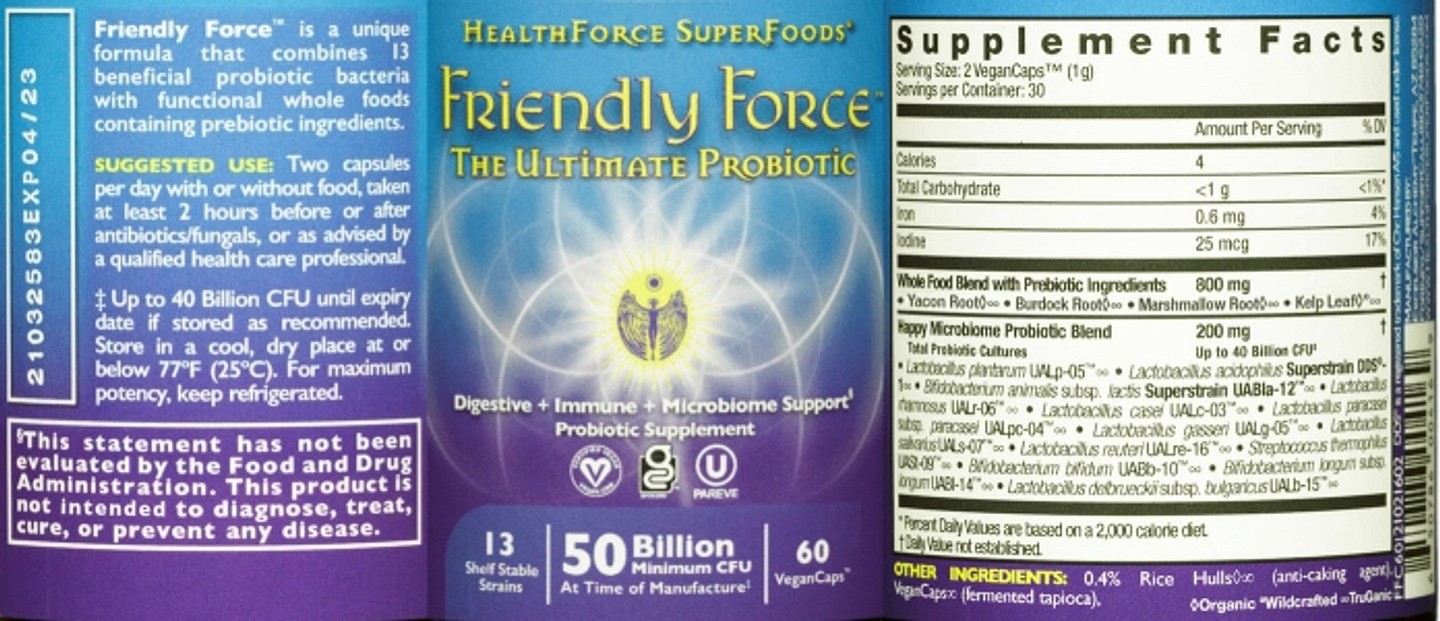 HealthForce Superfoods, Friendly Force label