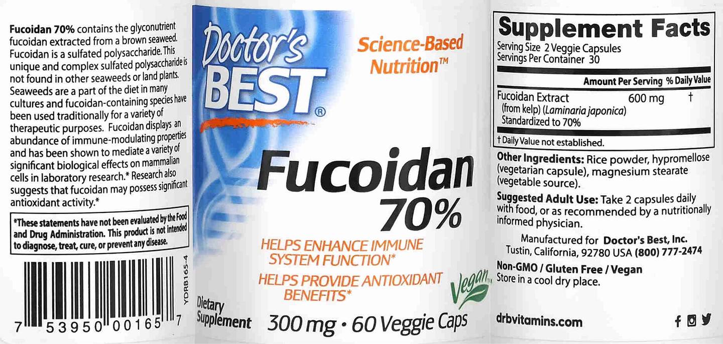 Doctor's Best, Fucoidan 70% label