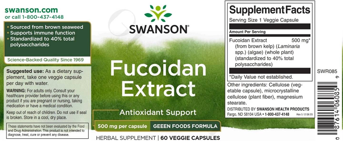 Swanson, Fucoidan Extract label