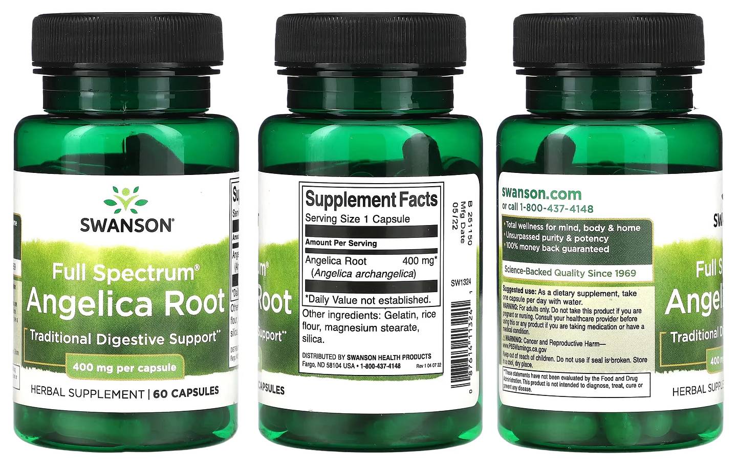 Swanson, Full Spectrum Angelica Root packaging