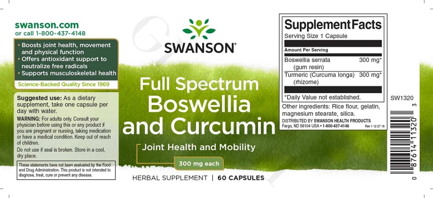 Swanson, Full Spectrum Boswellia label