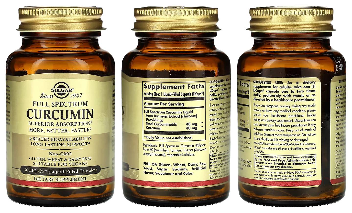 Solgar, Full Spectrum Curcumin packaging