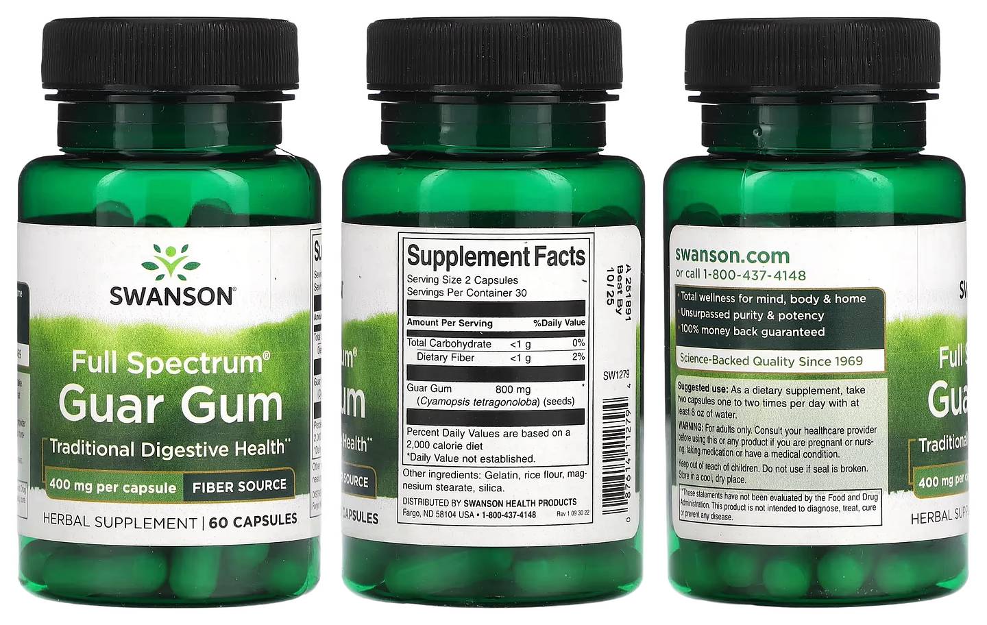 Swanson, Full Spectrum Guar Gum packaging