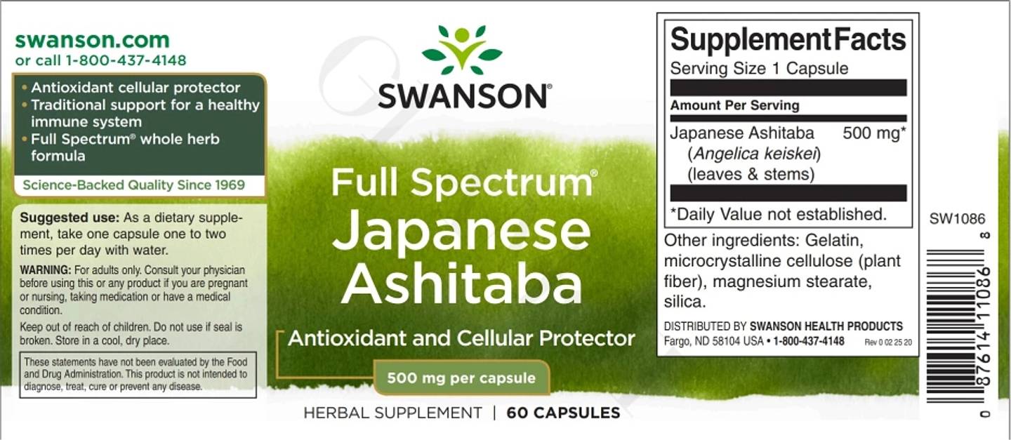 Swanson, Full Spectrum Japanese Ashitaba label