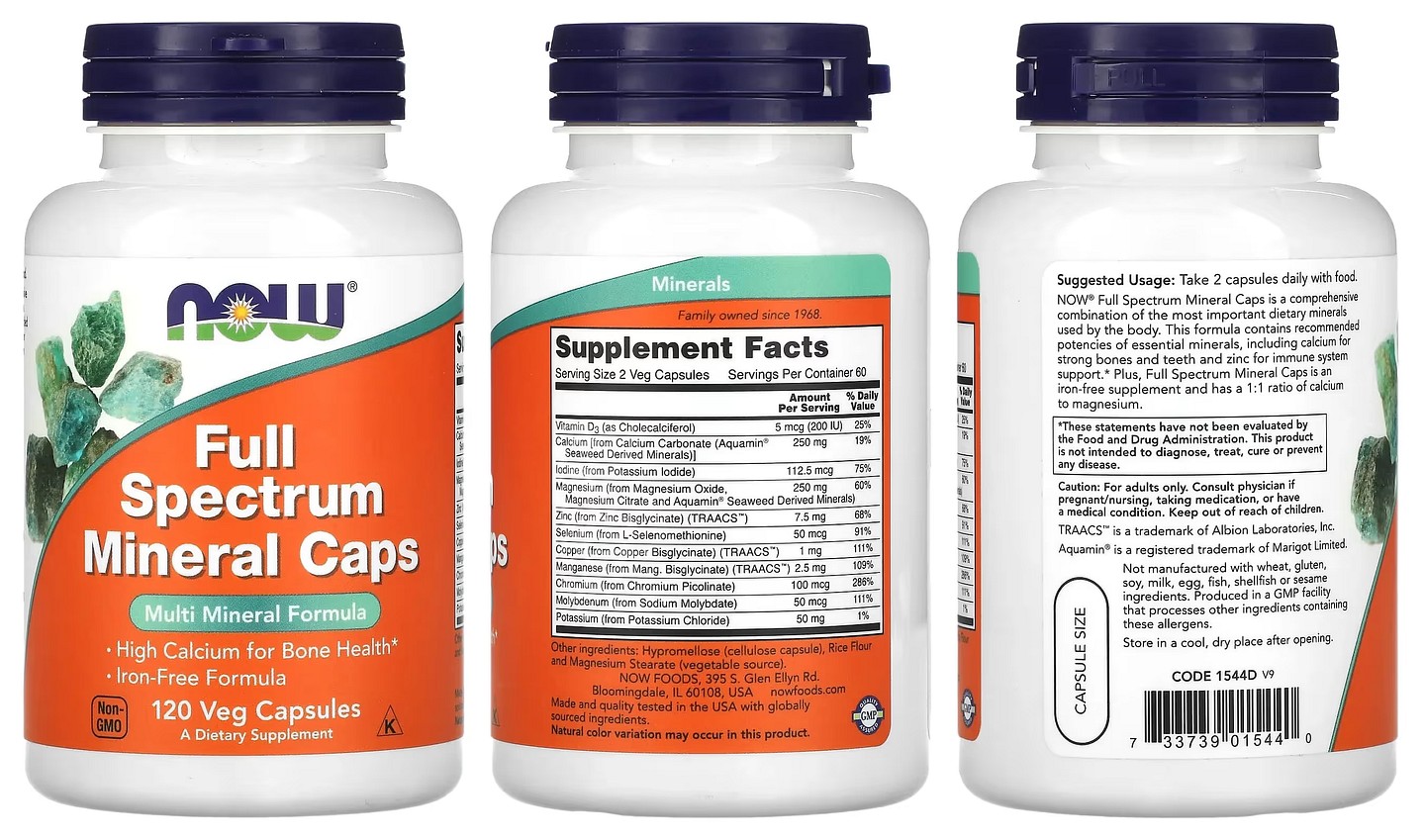 NOW Foods, Full Spectrum Mineral Caps packaging