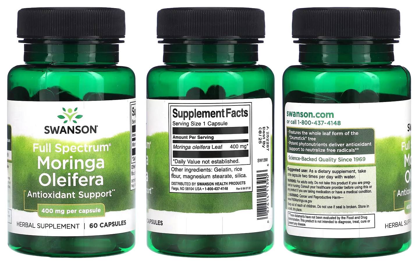 Swanson, Full Spectrum Moringa Oleifera packaging