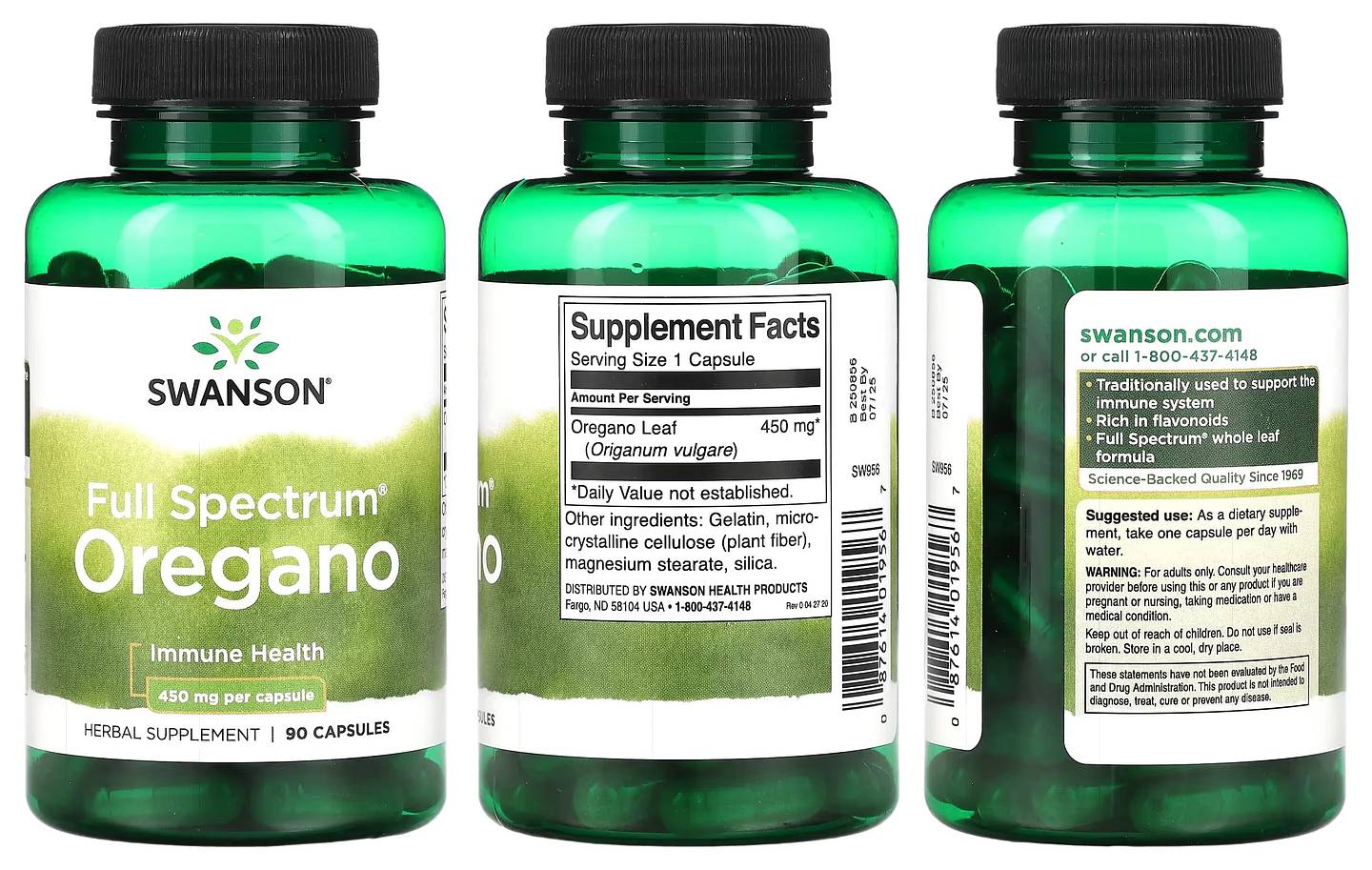 Swanson, Full Spectrum Oregano packaging