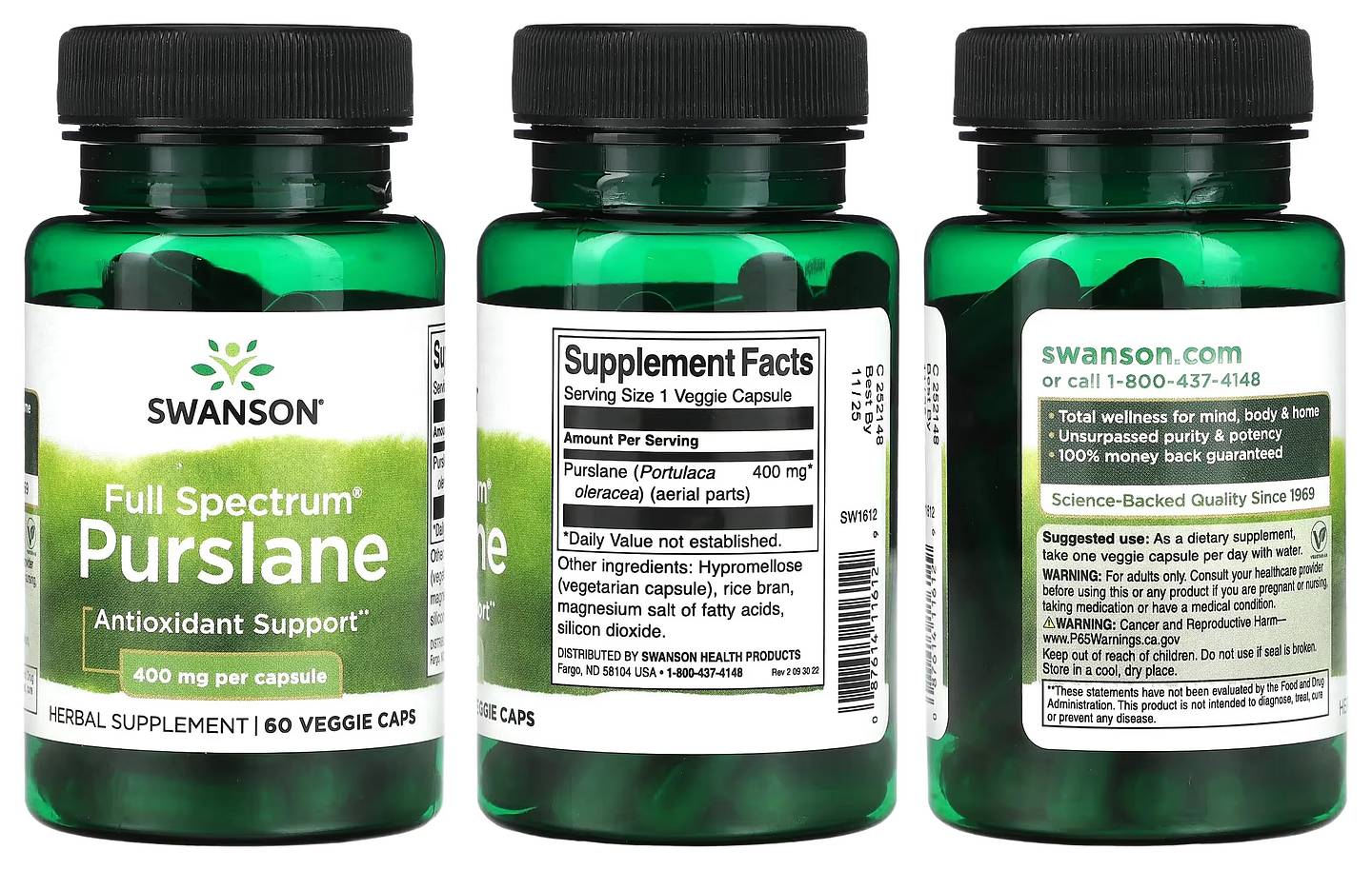 Swanson, Full Spectrum Purslane packaging