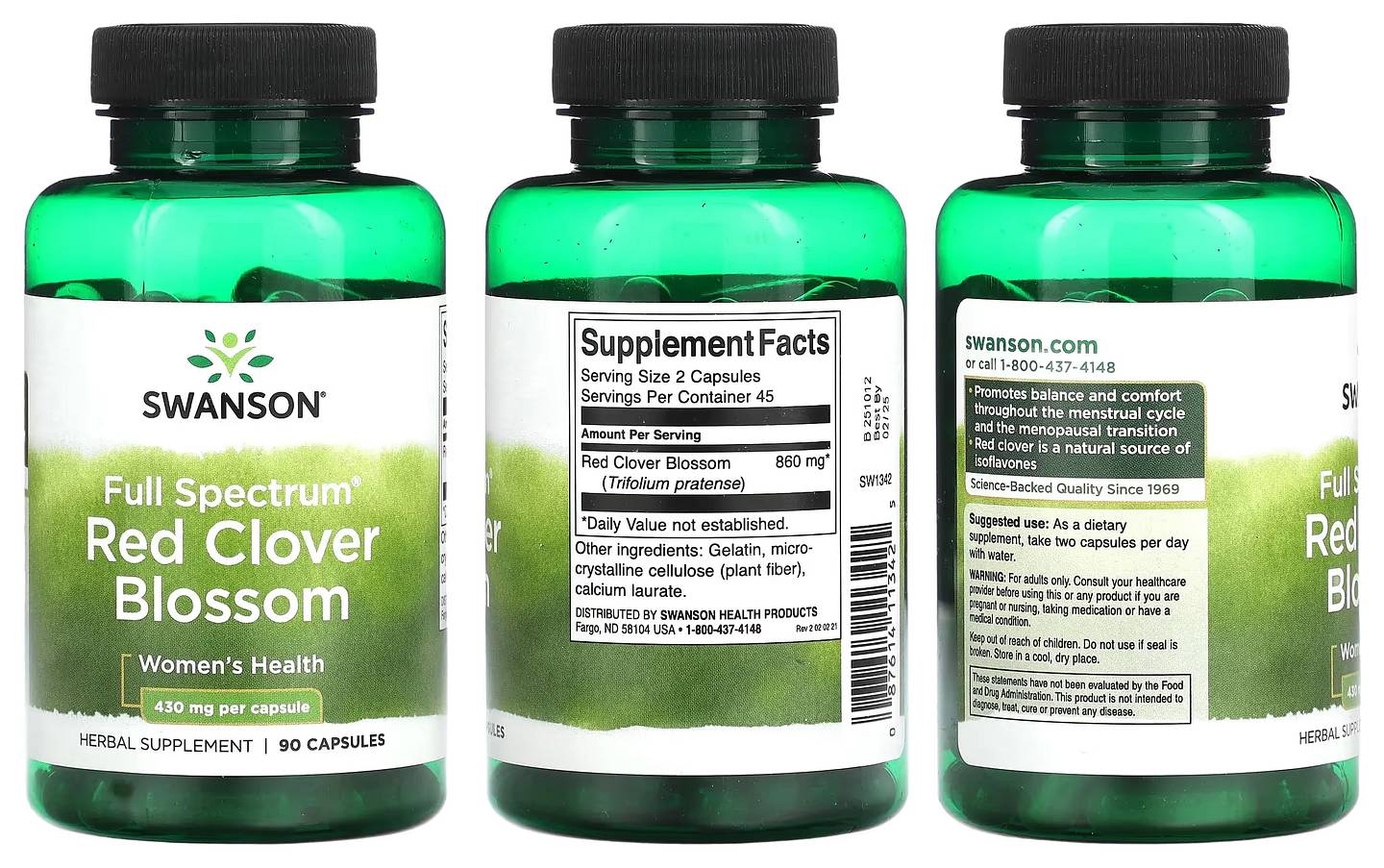 Swanson, Full Spectrum Red Clover Blossom packaging