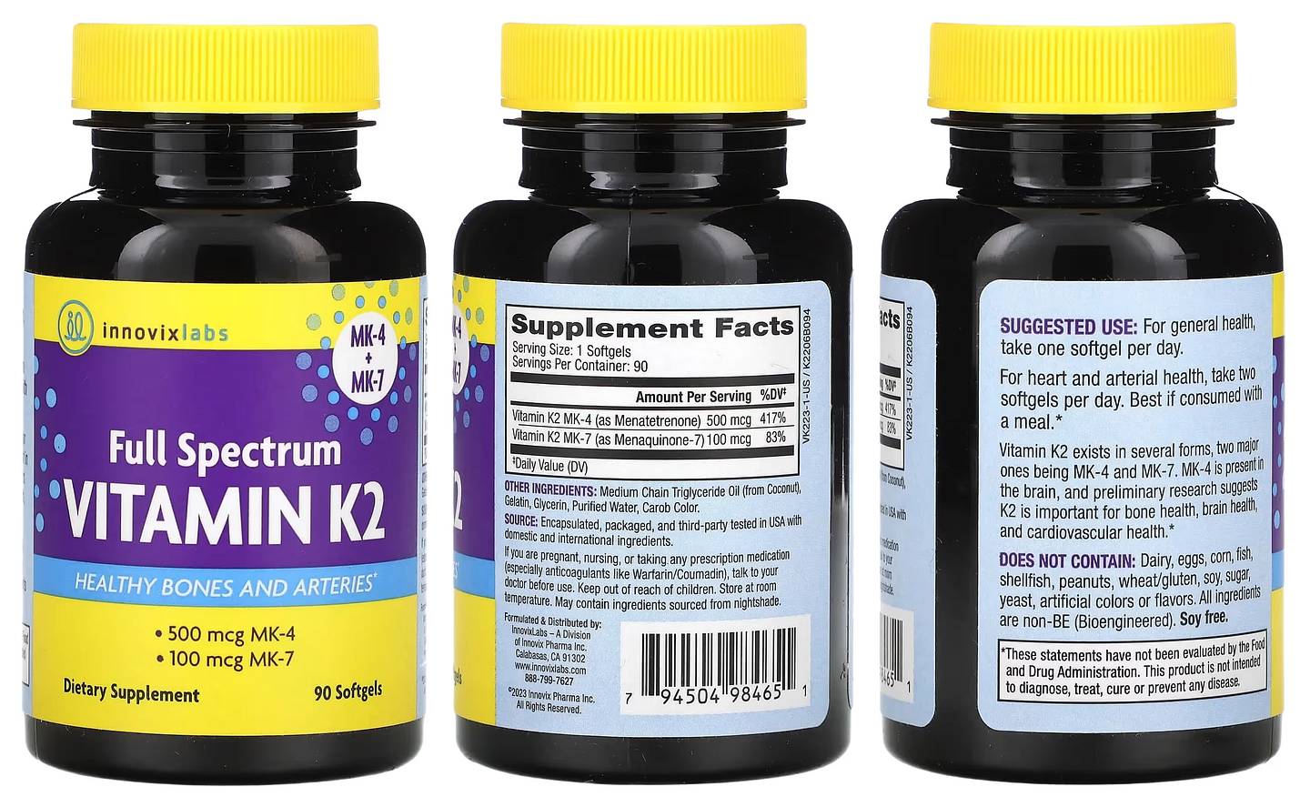 InnovixLabs, Full Spectrum Vitamin K2 packaging