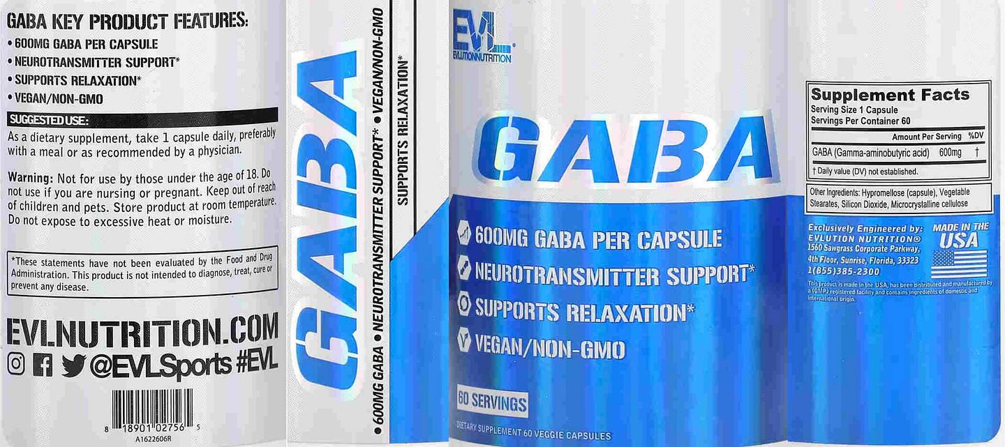 EVLution Nutrition, GABA label