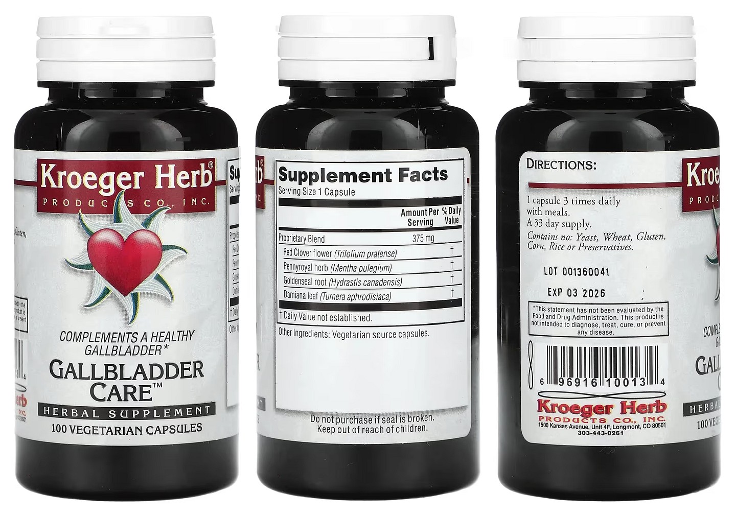 Kroeger Herb Co, Gallbladder Care packaging