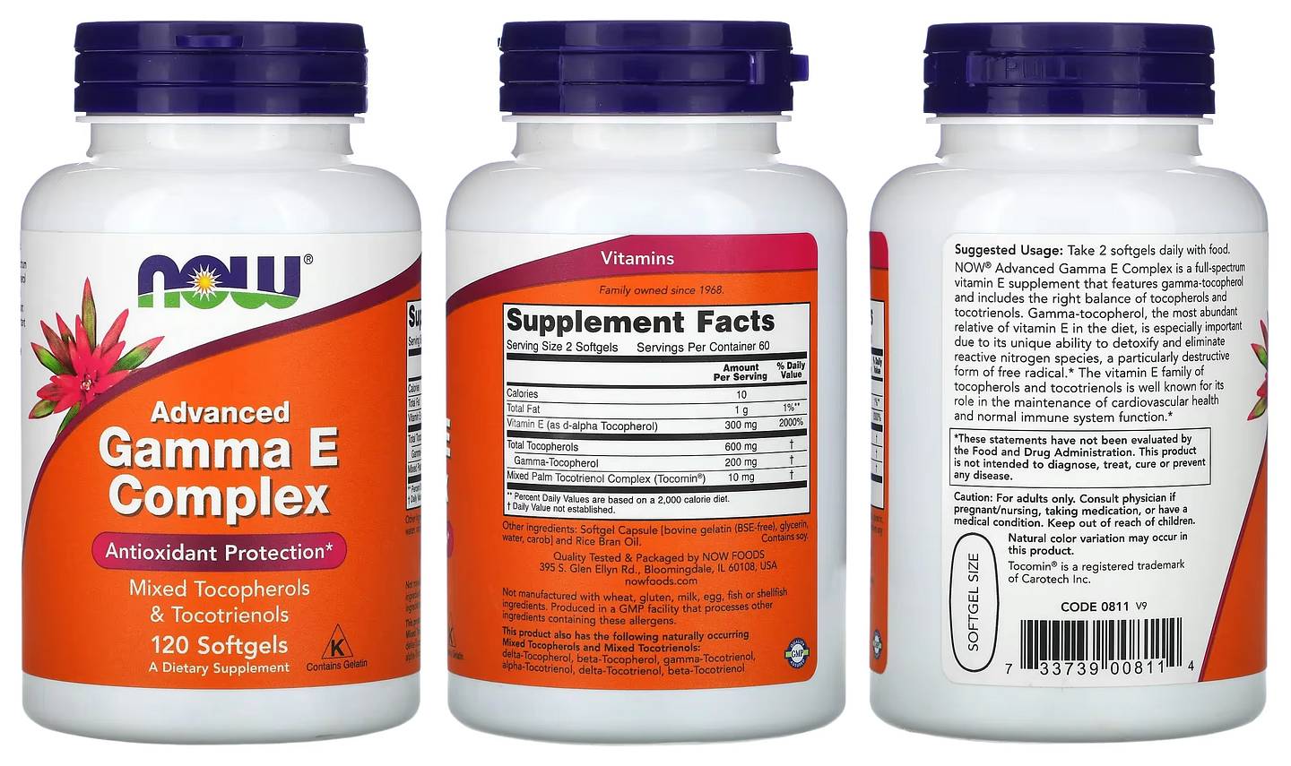 NOW Foods, Gamma E Complex, Advanced packaging