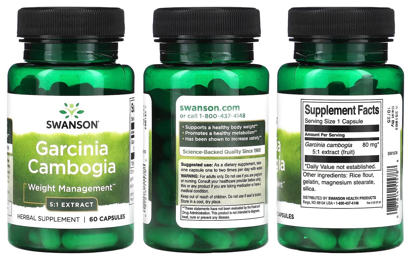 Swanson, Garcinia Cambogia 5:1 Extract packaging