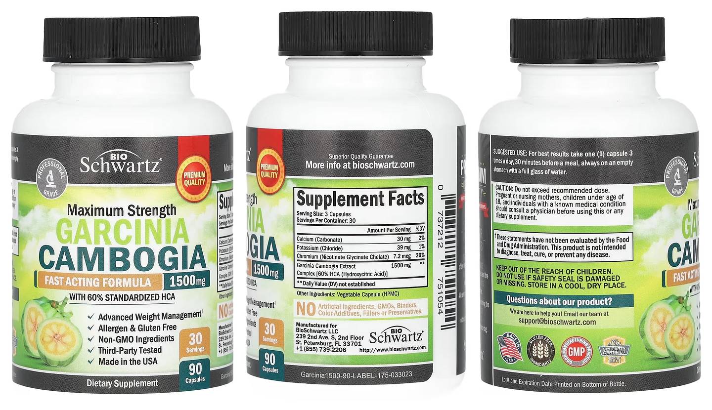 BioSchwartz, Garcinia Cambogia, Maximum Strength packaging