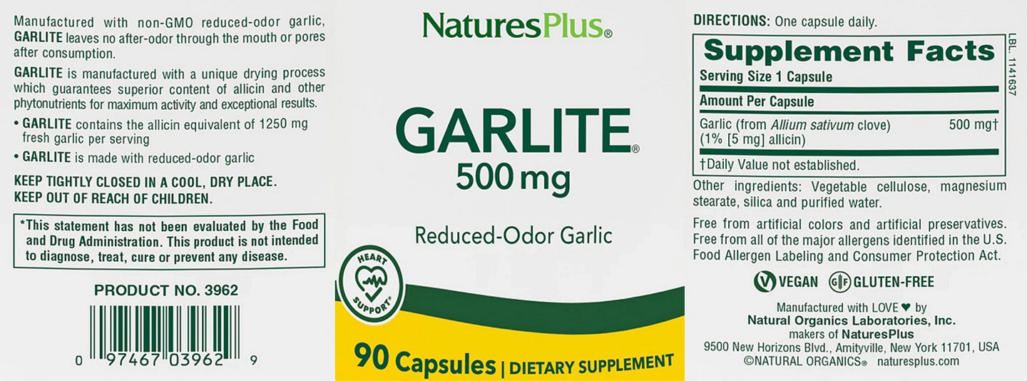NaturesPlus, Garlite label