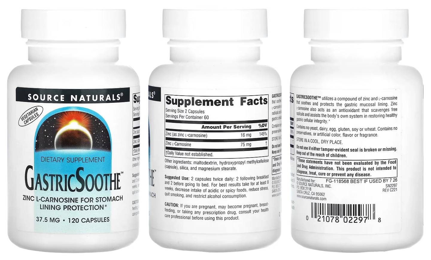 Source Naturals, GastricSoothe packaging