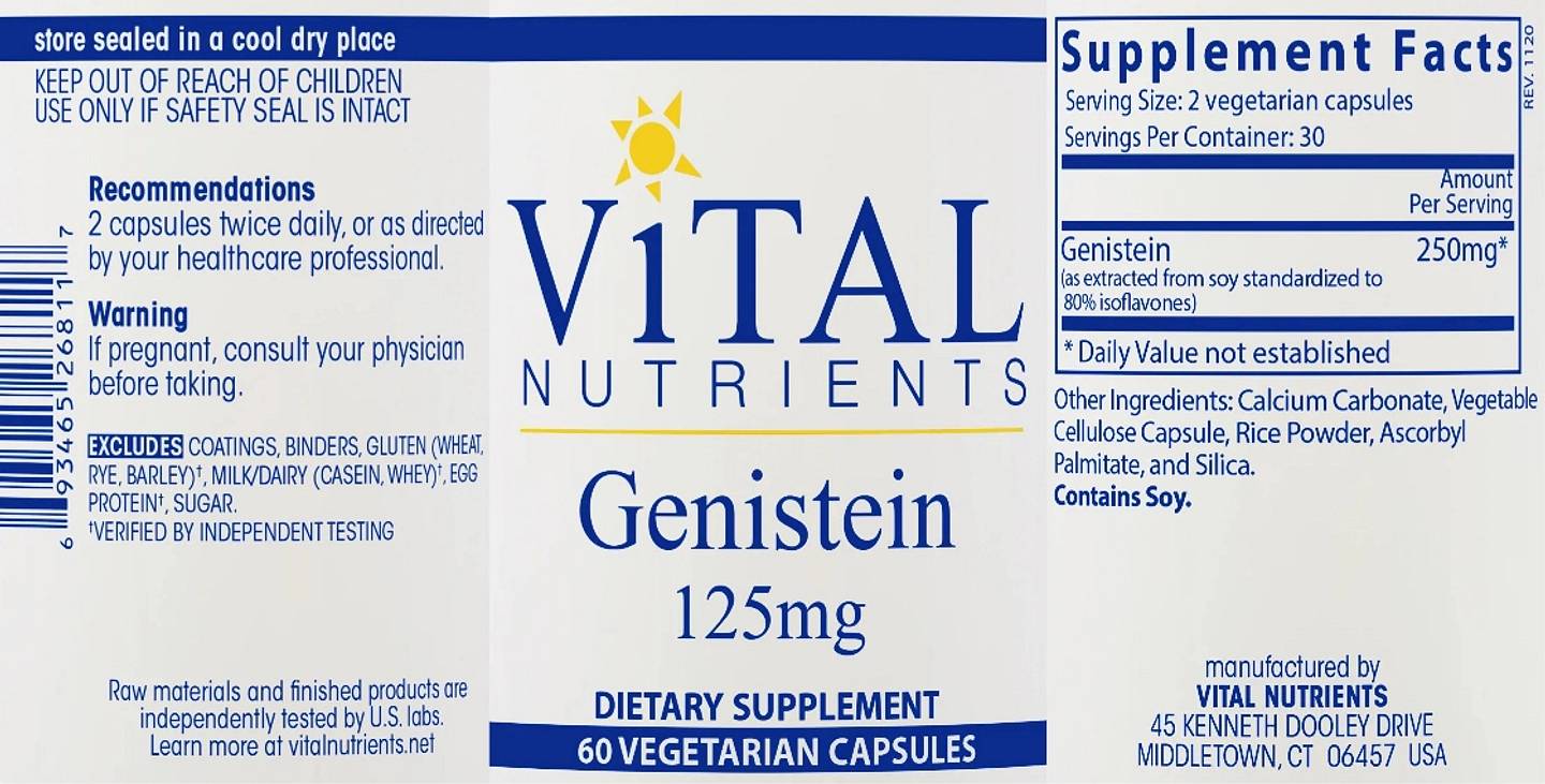 Vital Nutrients, Genistein label