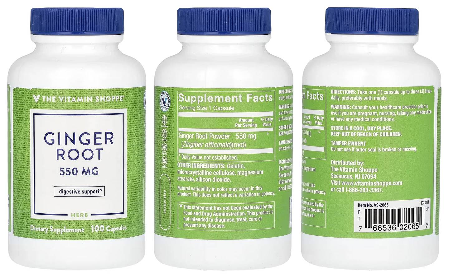 The Vitamin Shoppe, Ginger Root packaging