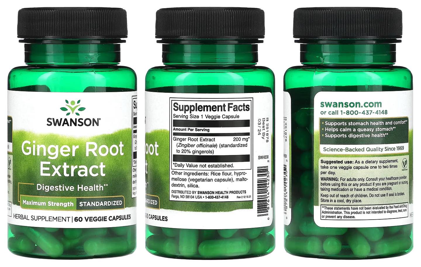 Swanson, Ginger Root Extract packaging