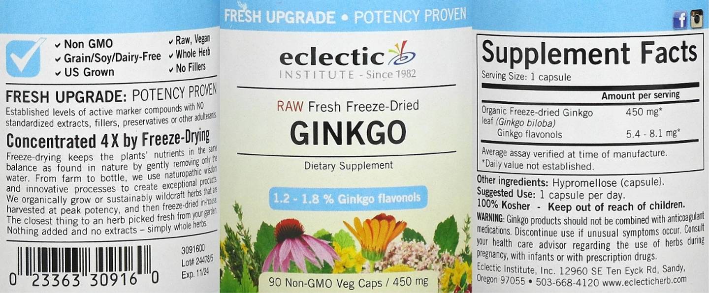 Eclectic Institute, Ginkgo label