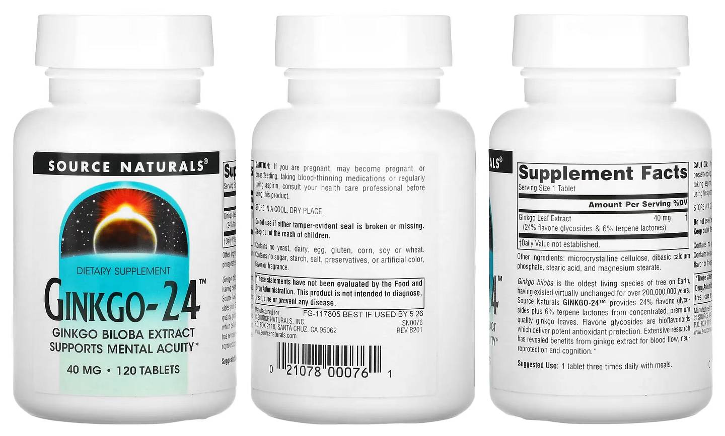 Source Naturals, Ginkgo-24 packaging